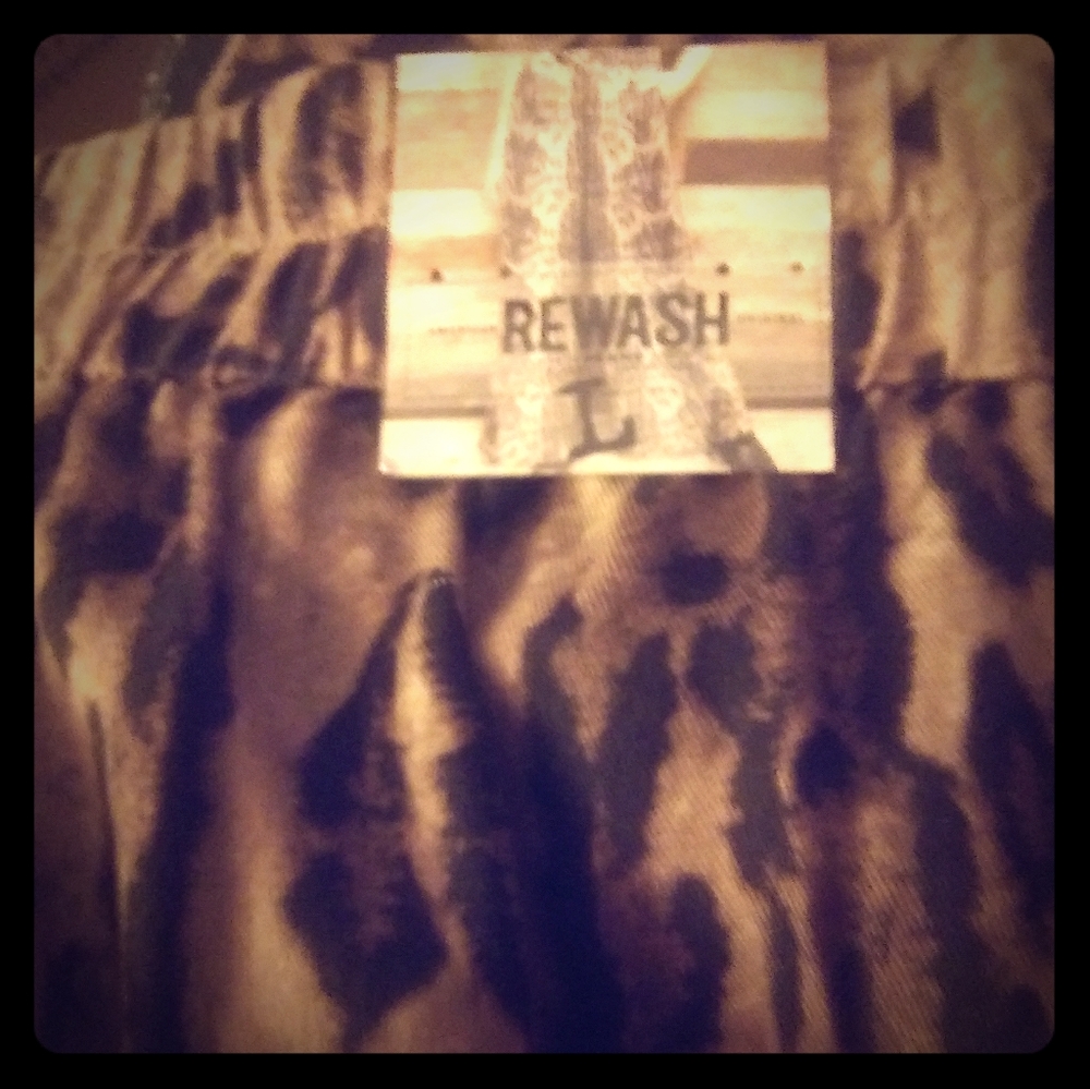REWASH LEOPARD PANTS Large FLARE New with tags